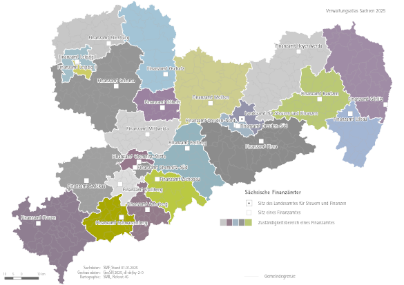 Vorschaubild Karte Finanzämter
