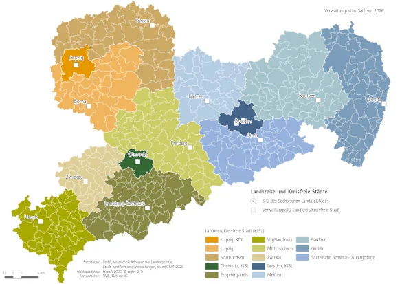 Vorschaubild Karte Landkreise und Kreisfreie Städte