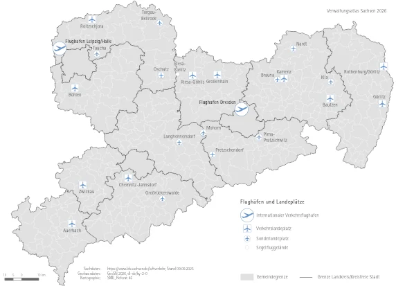 Vorschaubild Karte Flughäfen und Landeplätze
