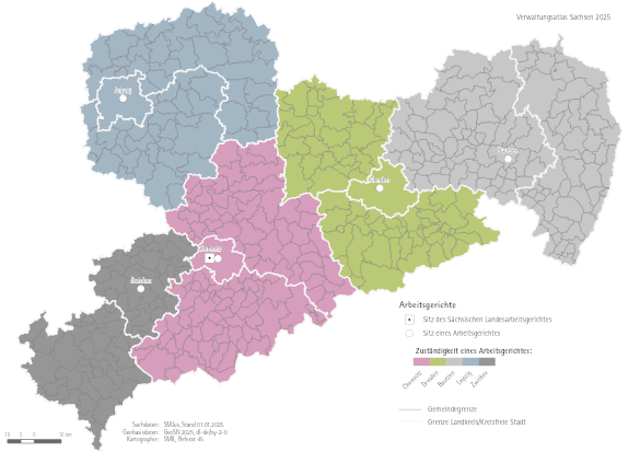 Vorschaubild Karte Arbeitsgerichte