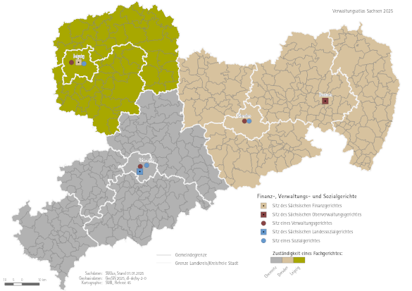 Vorschaubild Karte Weitere Fachgerichte