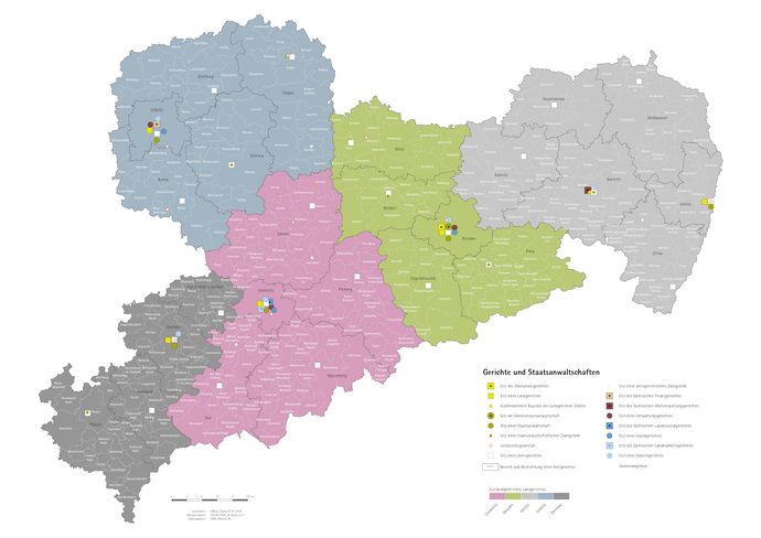 Vorschaubild Karte Gerichte und Staatsanwaltschaften