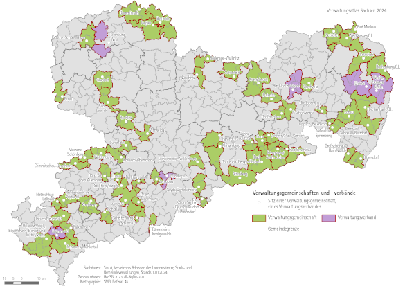 Vorschaubild Karte Verwaltungsgemeinschaften und - verbände