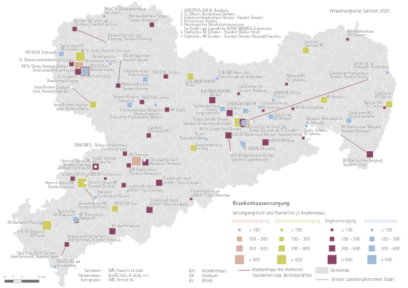 Vorschaubild Karte Krankenhäuser