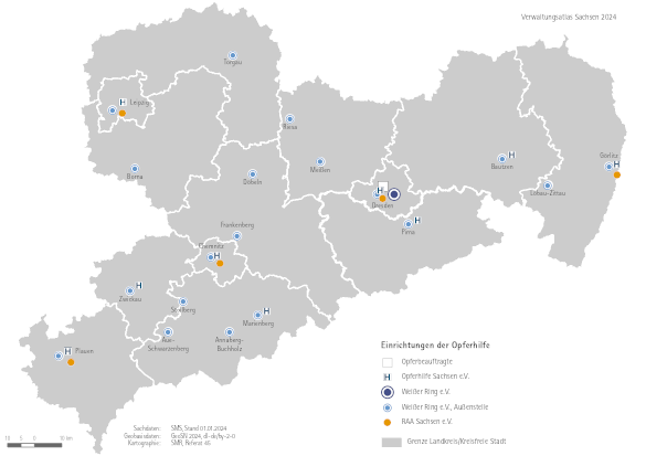 Vorschaubild Karte Einrichtungen der Opferhilfe