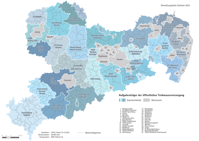 Vorschaubild Karte Aufgabenträger der öffentlichen Trinkwasserversorgung